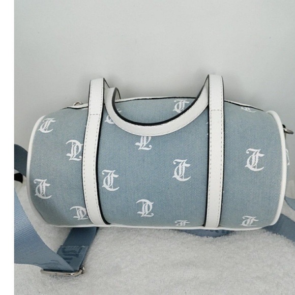 NWT Juicy Couture Queen Of Everything Mini Barrel Bag Denim Logo $79 - Picture 5 of 5
